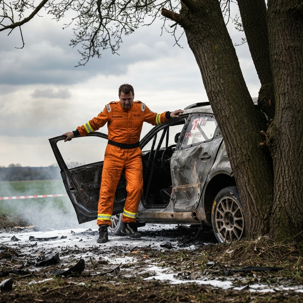 Cudowne Ocalenie z Płonącego Rajdówki: Pilot Opowiada o Walce o Życie po Dramacie w Rajdzie Nyskim