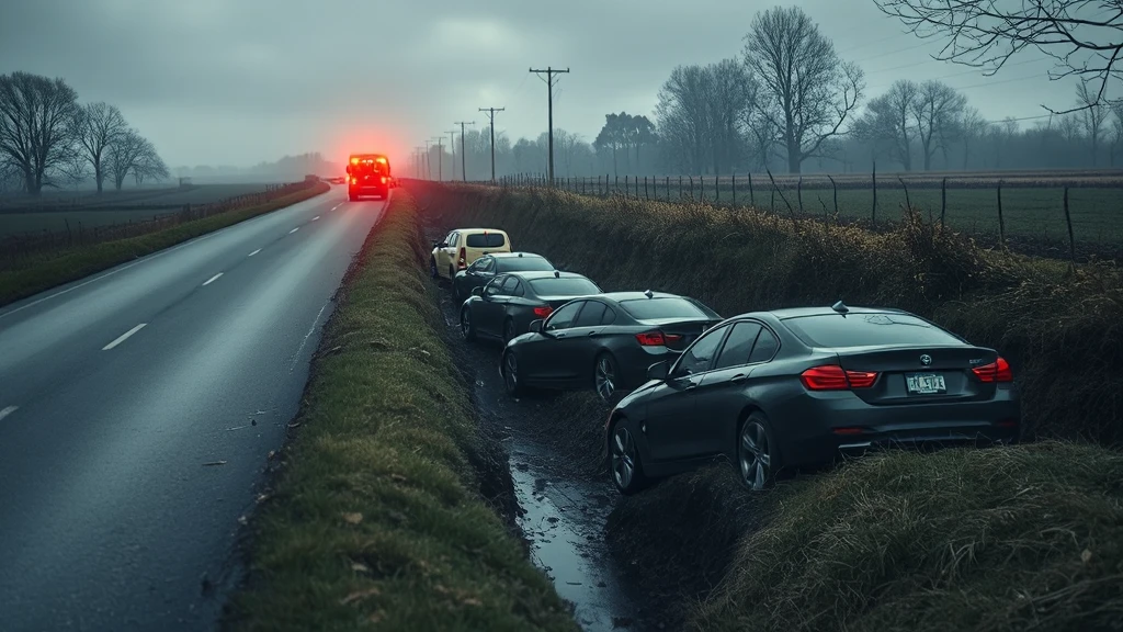 Karambol na obwodnicy Góry Kalwarii. Pięć samochodów w rowie!