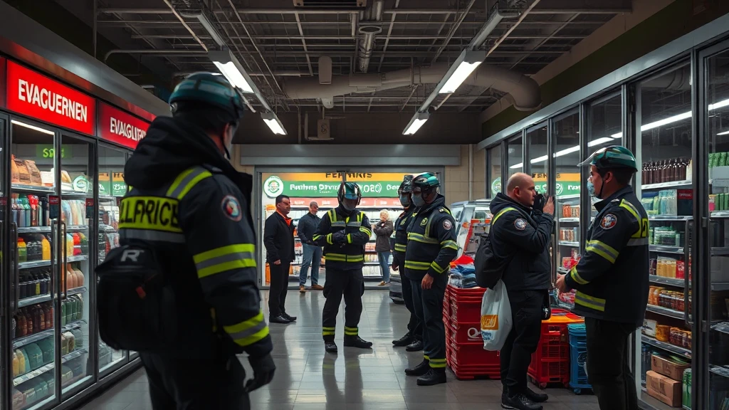 Niebezpieczne zdarzenie w Bytowie: Mężczyzna rozpylił substancję w supermarkecie. Ewakuacja i pomoc medyczna.