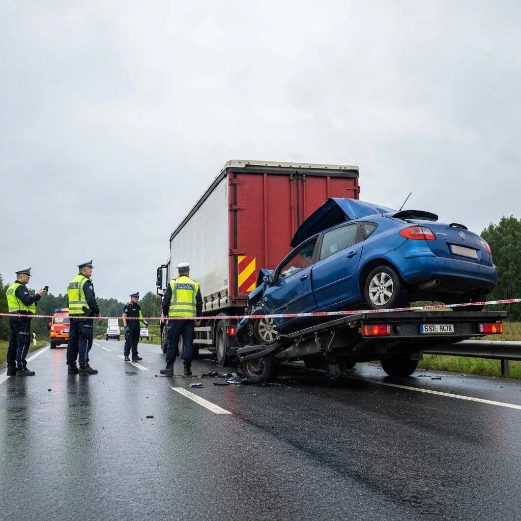 Tragiczne zderzenie w Chyżnem: 28-latka zginęła w wypadku z ciężarówką