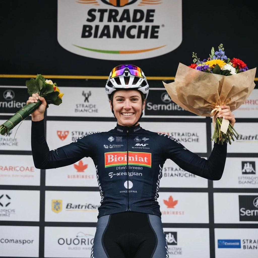 Niewiadoma na podium Strade Bianche mimo kraksy. Wielkie emocje na finiszu!