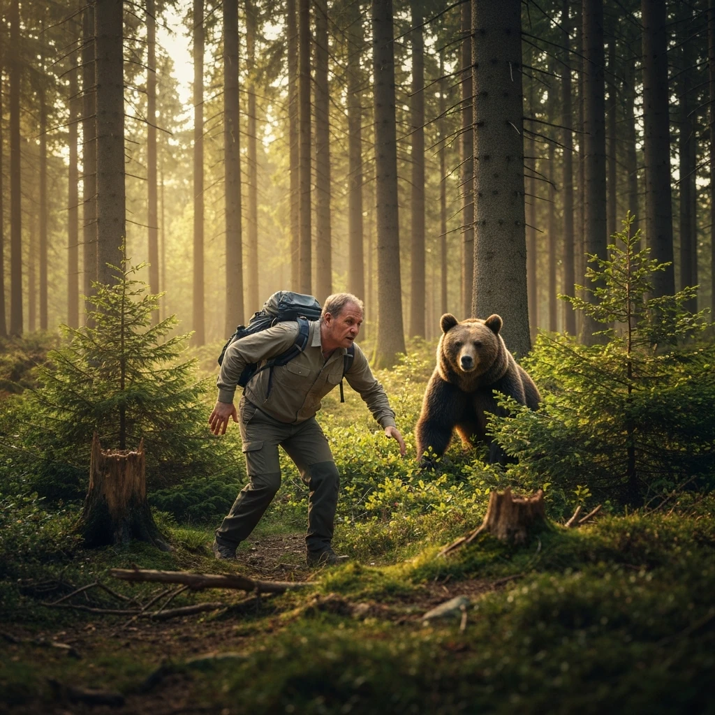 Atak niedźwiedzia w Bieszczadach. 53-latek ledwo uszedł z życiem