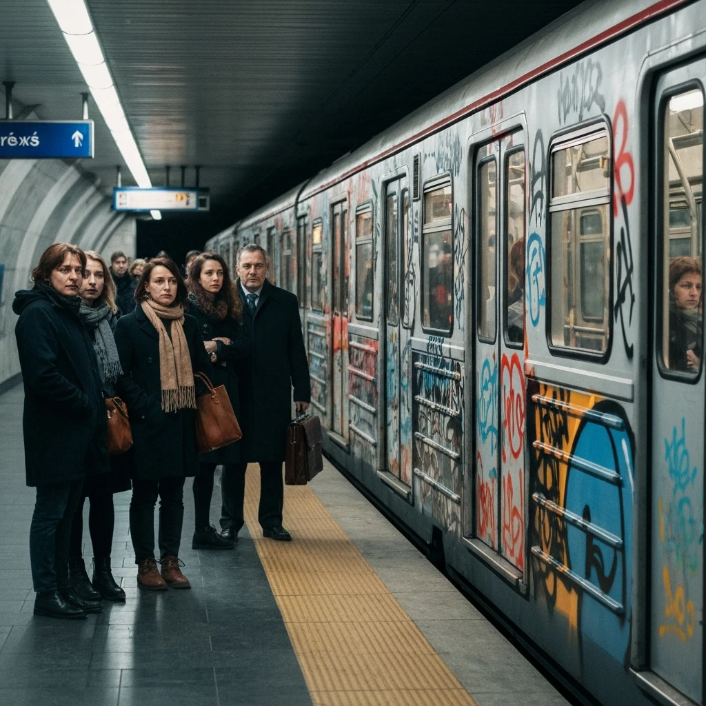 Wandalizm w metrze: Pseudograficiarze sparaliżowali linię M1. Uruchomiono autobusy zastępcze