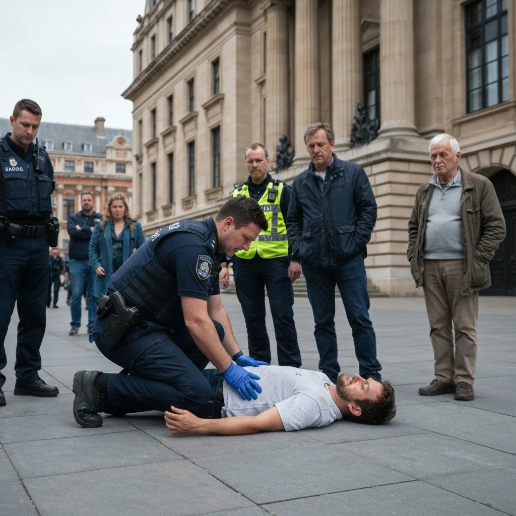 Interwencja policji pod Pałacem Prezydenckim. Mundurowi udzielili pomocy choremu manifestantowi