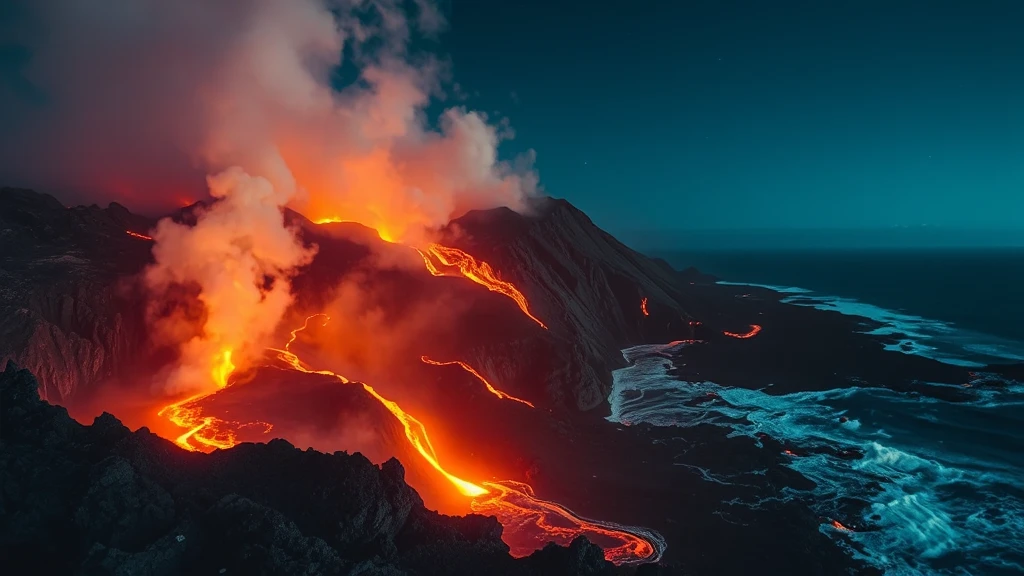 Spektakularny widok na Reunion: Lawa z wulkanu płynie do oceanu, budząc obawy mieszkańców
