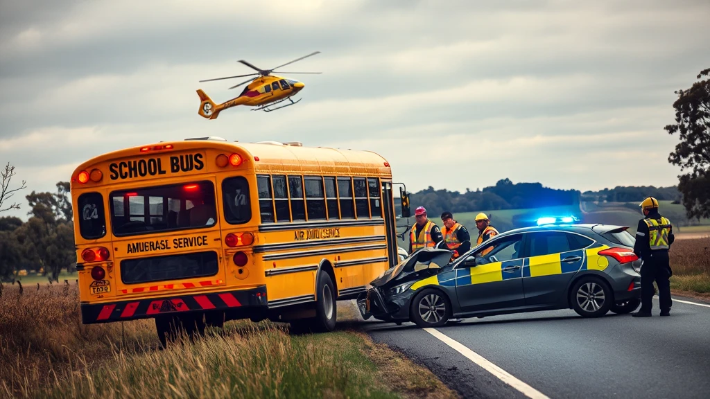 Tragiczny wypadek autobusu szkolnego w Woli Skarbkowej. Dzieci przetransportowane śmigłowcami LPR