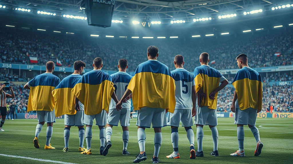 Ukraińska flaga na plecach. Niezwykłe sceny przed meczem Lecha Poznań w Krakowie