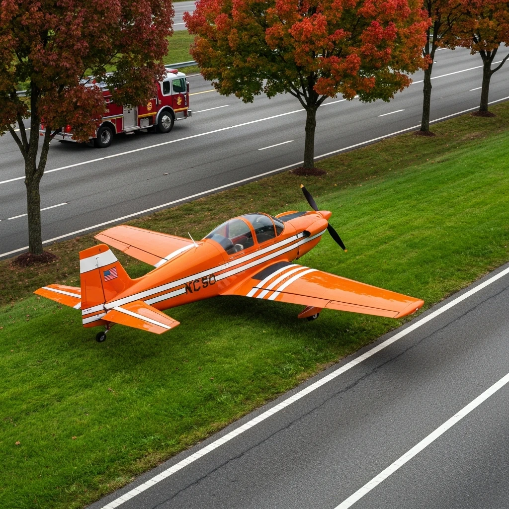 Awionetka awaryjnie lądowała na A1. Gigantyczne korki w stronę Łodzi