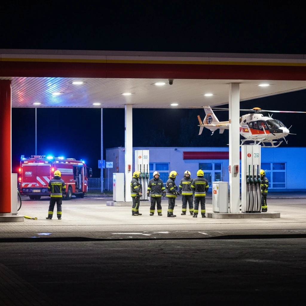 Katowice: Groźny wybuch gazu na stacji paliw. Są ranni, trwa akcja służb