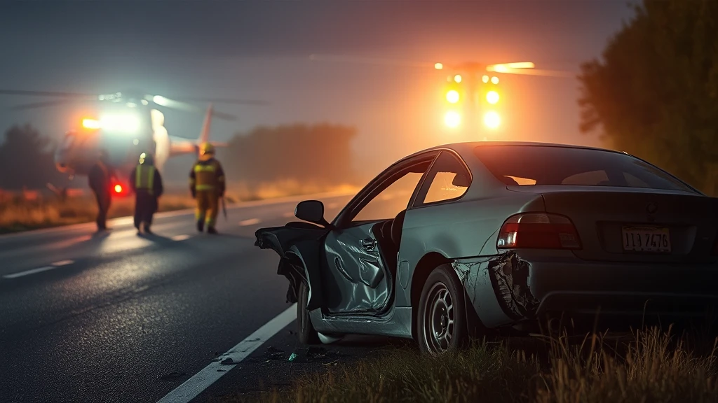 Groźny wypadek na drodze 876. Śmigłowiec zabrał poszkodowanego do szpitala