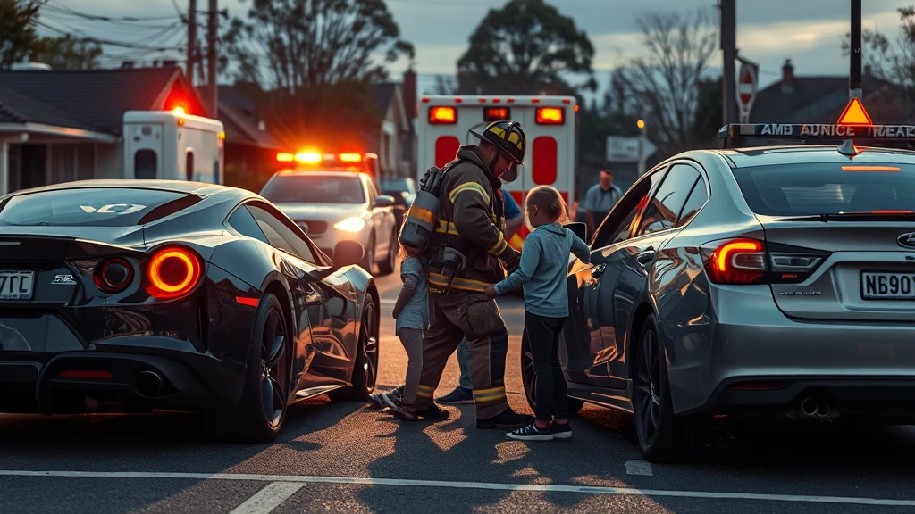 Groźne zderzenie na skrzyżowaniu – pomoc medyczna dla pasażerki Porsche i dwójki dzieci