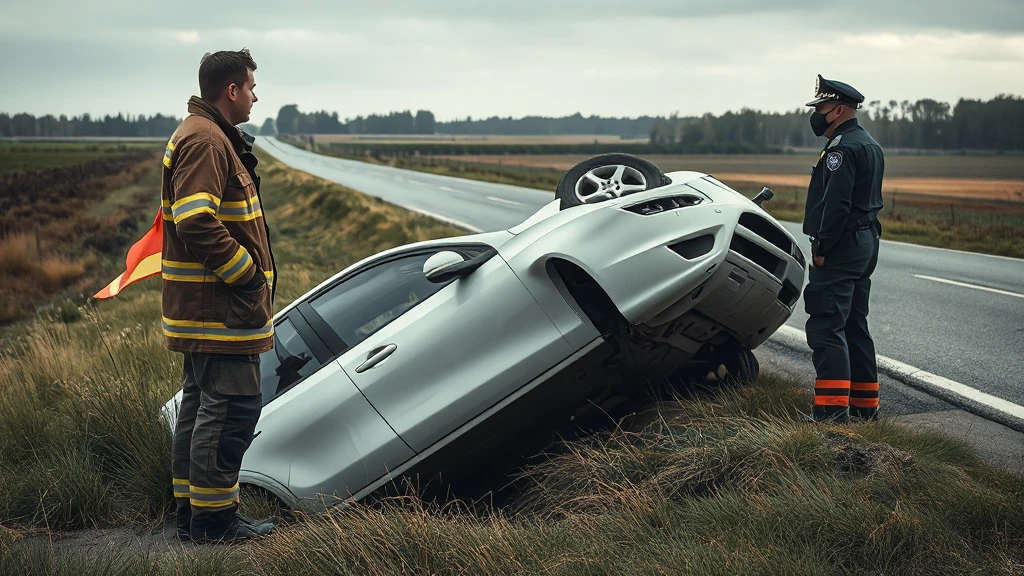 Dramatyczne dachowanie w Mosznej-Wsi. Kierowca wyszedł z wraku o własnych siłach, był trzeźwy!