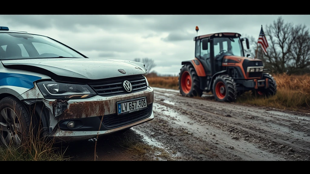 Niesamowity pościg w Radwanicach: traktor staranował radiowóz!