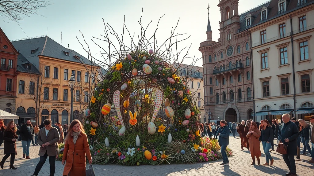 Wielkanocna instalacja na Placu Kościuszki w Sochaczewie już gotowa! Znamy jej cel.