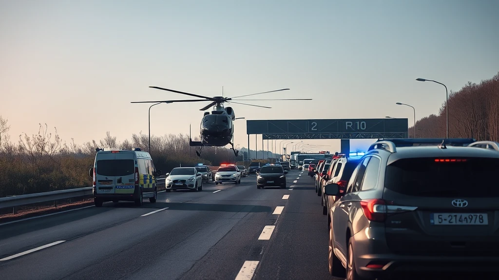 Tragiczny wypadek na A2: Lądował LPR, utrudnienia między Wiskitkami a Skierniewicami