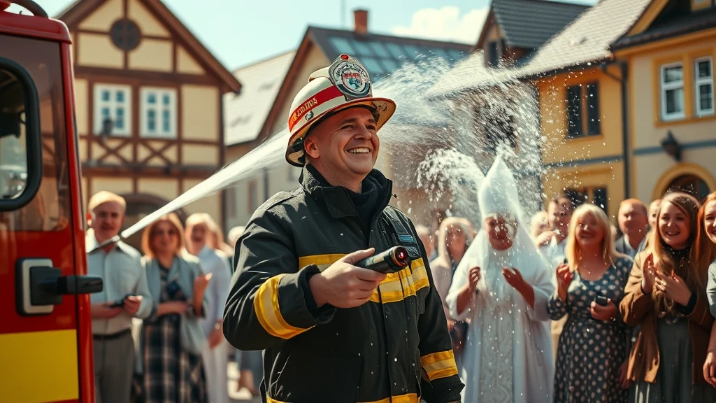 Wielkanocne tradycje w powiecie sochaczewskim: Strażacy i ksiądz na froncie "wodnych wojen"