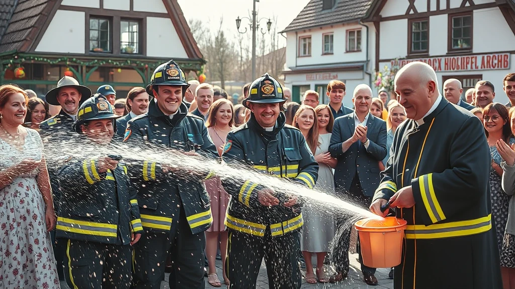 Tradycja w lany poniedziałek: Strażacy i ksiądz nie szczędzili wody w powiecie sochaczewskim!