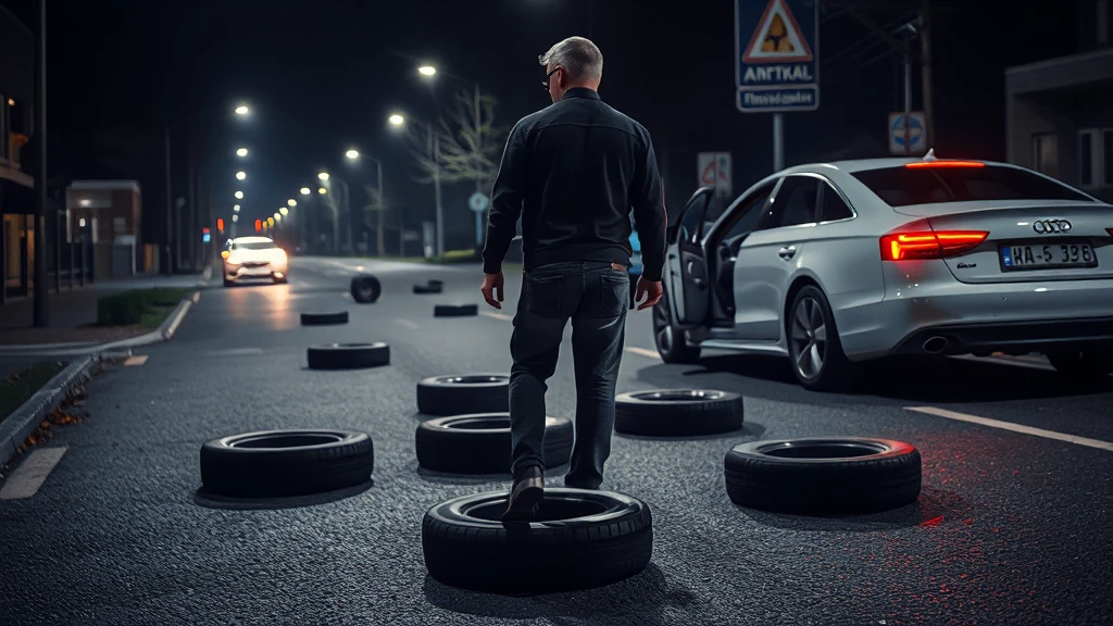 Nieodpowiedzialny kierowca zastawił "śmiertelną pułapkę" na drodze w Elblągu. Sam zgłosił się na policję!