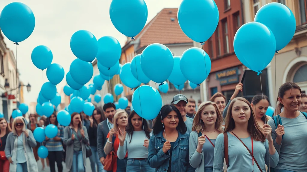 MP10 w Żyrardowie: Niebieski marsz z balonami dla czystego powietrza