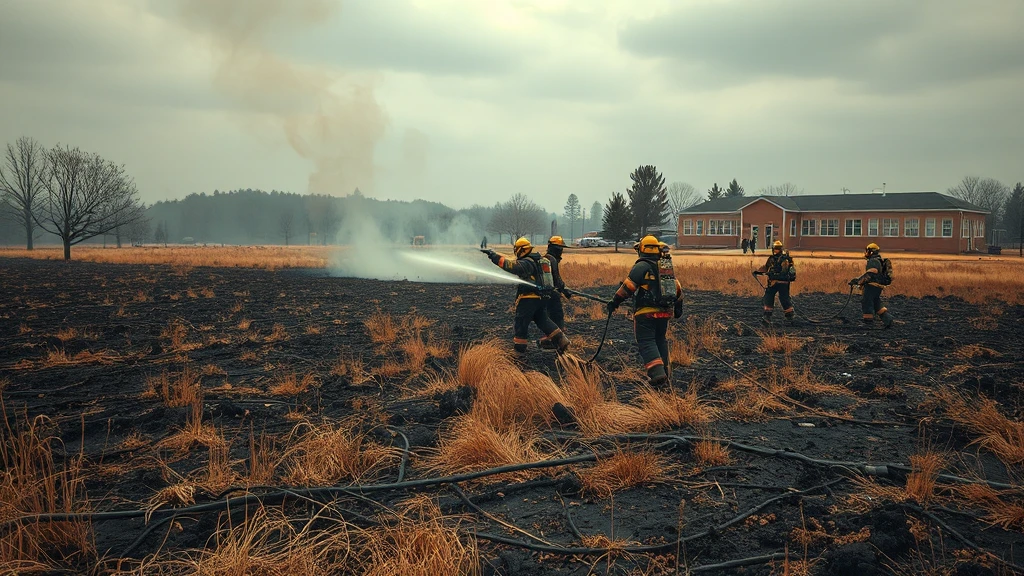 Pożar za SP4 w Sochaczewie: Strażacy walczyli z żywiołem, przyczyny pożaru niepokoją