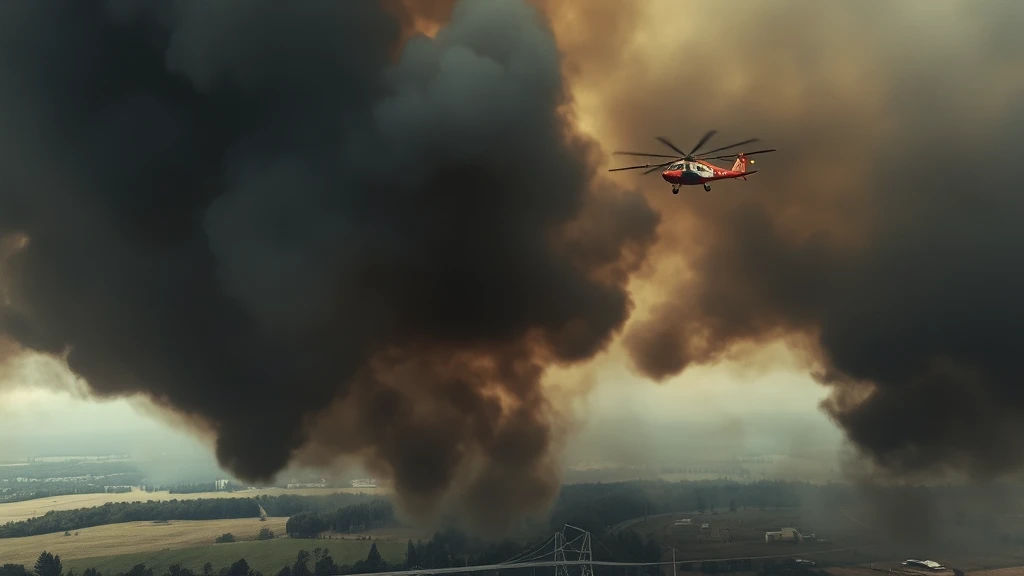 Ogromny pożar pod Bydgoszczą. Dym przysłonił trasę S10. W akcji gaśniczej uczestniczą samoloty