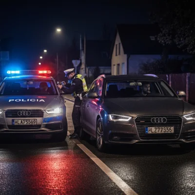 Żyrardów: Nocna kontrola na drodze zakończona aresztowaniem. Kierowca z amfetaminą i bez prawa jazdy!