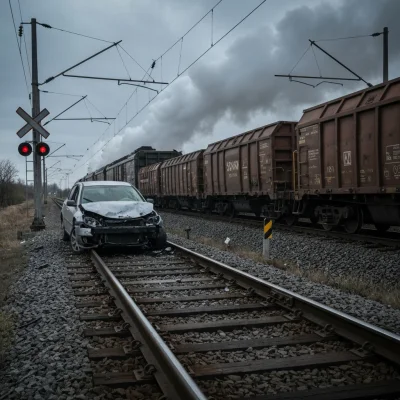 Tragiczny wypadek w Ogorzelicach. Kierowca BMW wjechał wprost pod szynobus, zginęła pasażerka
