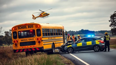 Tragiczny wypadek autobusu szkolnego w Woli Skarbkowej. Dzieci przetransportowane śmigłowcami LPR