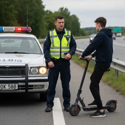 Komiczna interwencja na S8: Kolumbijczyk hulajnogą pędził do kosmetyczki