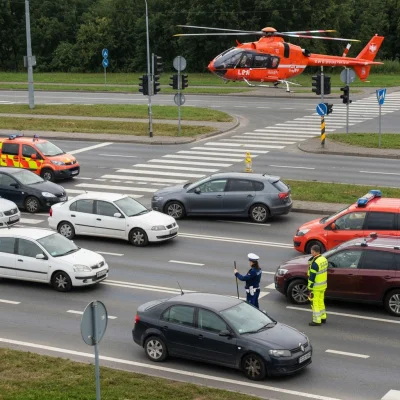 Groźny wypadek w Tarczynie: Pięć osób rannych, lądował śmigłowiec LPR. Aleje Krakowska zablokowana!