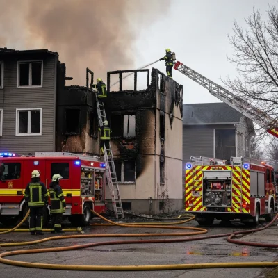 Tragiczny pożar w Wysokiej: Dwoje dzieci nie żyje, jedna osoba ranna