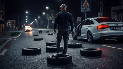 Nieodpowiedzialny kierowca zastawił "śmiertelną pułapkę" na drodze w Elblągu. Sam zgłosił się na policję!