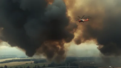 Ogromny pożar pod Bydgoszczą. Dym przysłonił trasę S10. W akcji gaśniczej uczestniczą samoloty